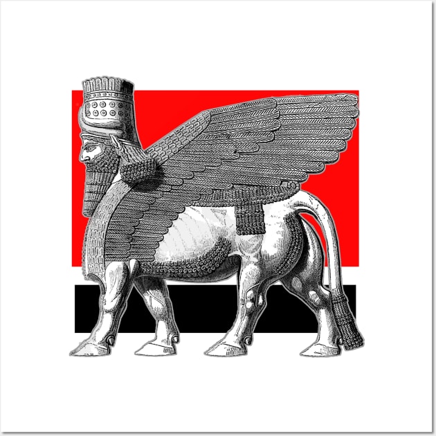 Deity Winged Lion Protector Lamassu Wall Art by Marccelus